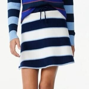 Free Assembly Mini Skirt Blue White Stripe Mini Flare Skirt Girls Size L 10/12